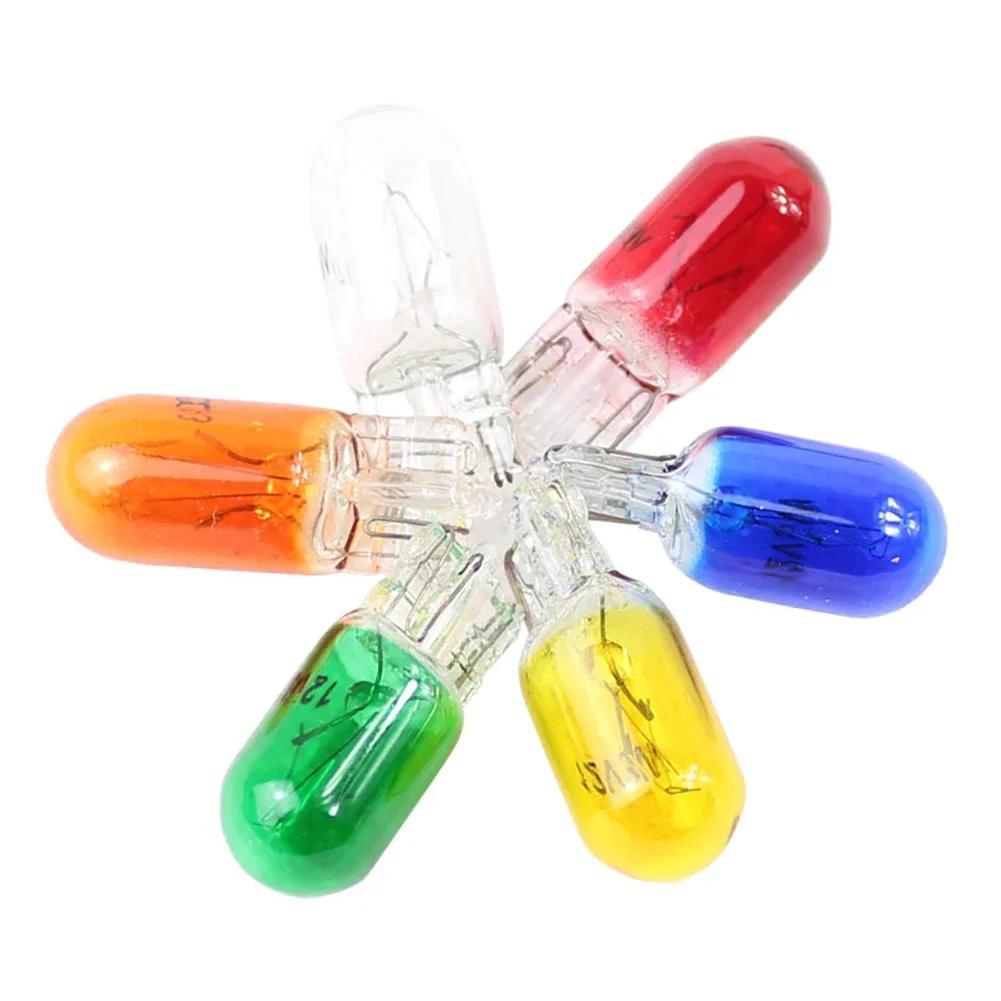 10pcs W2W T5 12v 1.2w Car Halogen Lamp Instrument Lights Dashboard Bulb Auto Interior Light Car Styling Blue Red Amber Yellow