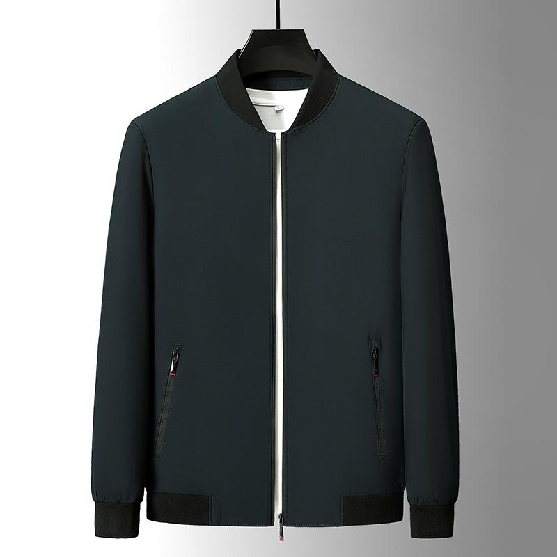 

Мужская весенне-осенняя куртка, куртка со стойкой, куртка с двумя открытыми карманами, мужская однотонная универсальная повседневная 200