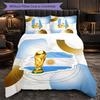 Argentina Football Pattern 3 Pieces Bedding Set Soft Microfiber Duvet Cover with Pillow Cases for Bedroom