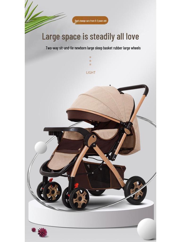 Lightweight Two-Way Baby Stroller: Foldable, High Landscape Design for Sitting or Lying Down, Ideal for Newborns