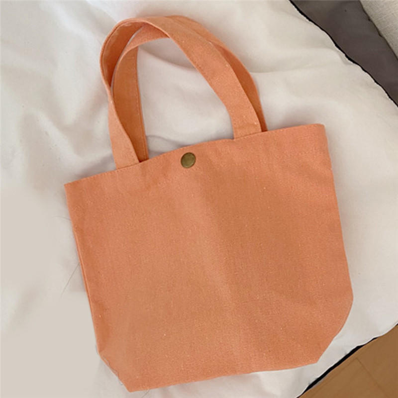 Women'S Fashion Solid Color Mini Handbags Women'S Canvas Tote Ladies Casual Bag Girl Student Cloth Bags