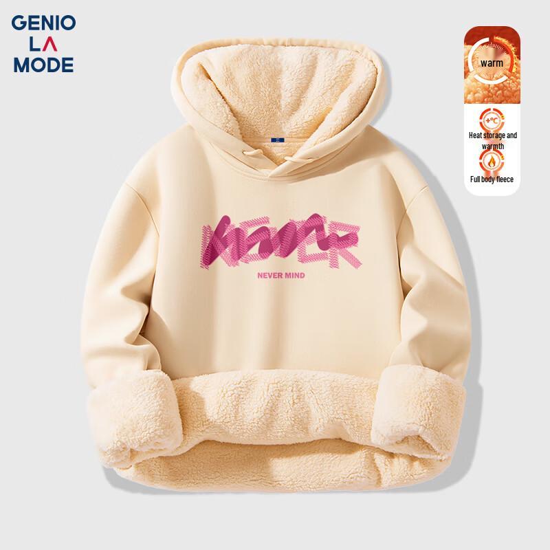 

GENIOLAMODE Men s 420G Heavyweight Lamb Fleece Lined Hoodie L