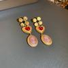 Zinc Zinc Alloy Heart Cameo Bracelet Court Style Retro Emboss Earrings Vintage Necklace  Wedding