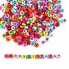 Acrylic Luminous Letter Beads, Multi-Style, 100 Pcs/bag for DIY Bracelets