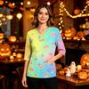Women's Halloween Costume V-Neck with Pocket Side Slit 3/4 Sleeve Top