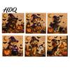 Cute Halloween Party Favors Faux Pearl Painting Kit, Puppy Ghost 3D Art Craft DIY Mosaic for Adults Beginners, Home Wall Decor, Stress Relief