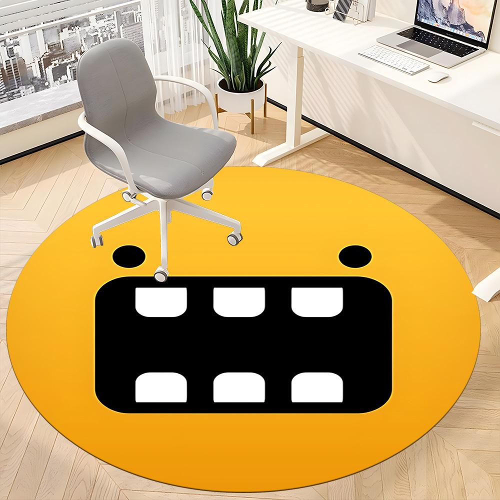 1pc Funny Teeth Office Round Area Rug, Under Office Chairs Bedroom Living Room Home Decor, Room Deco