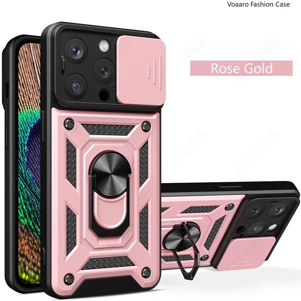 Magnetic Ring Holder Funda for Iphone 16 Pro Max Case for Iphone 16 15 Plus 13 14 Pro Max 12 Mini Case Slide Lens Armor Cover