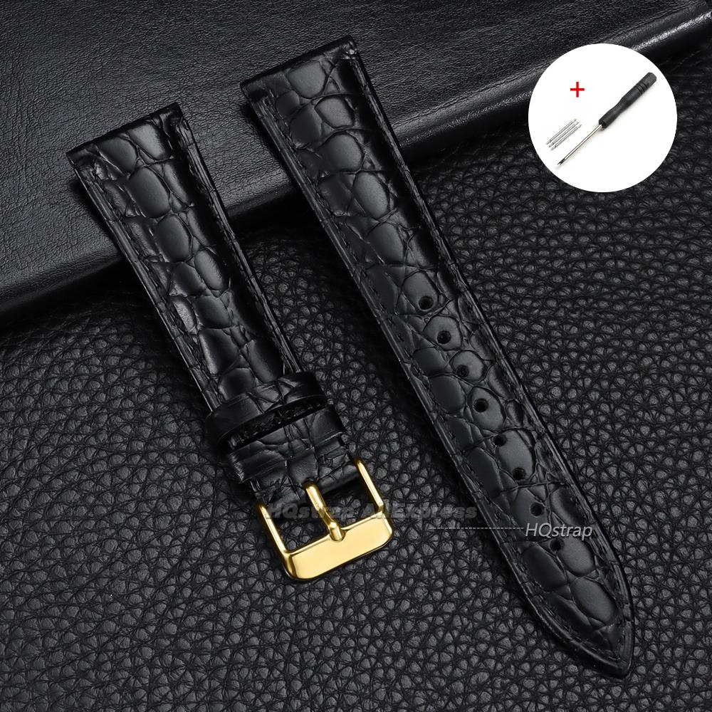 Fashion Leather Watch Strap 18mm 19mm 20mm 21mm 22mm Universal Bracelet for Men Women Business Crocodile Pattern Soft Wristband