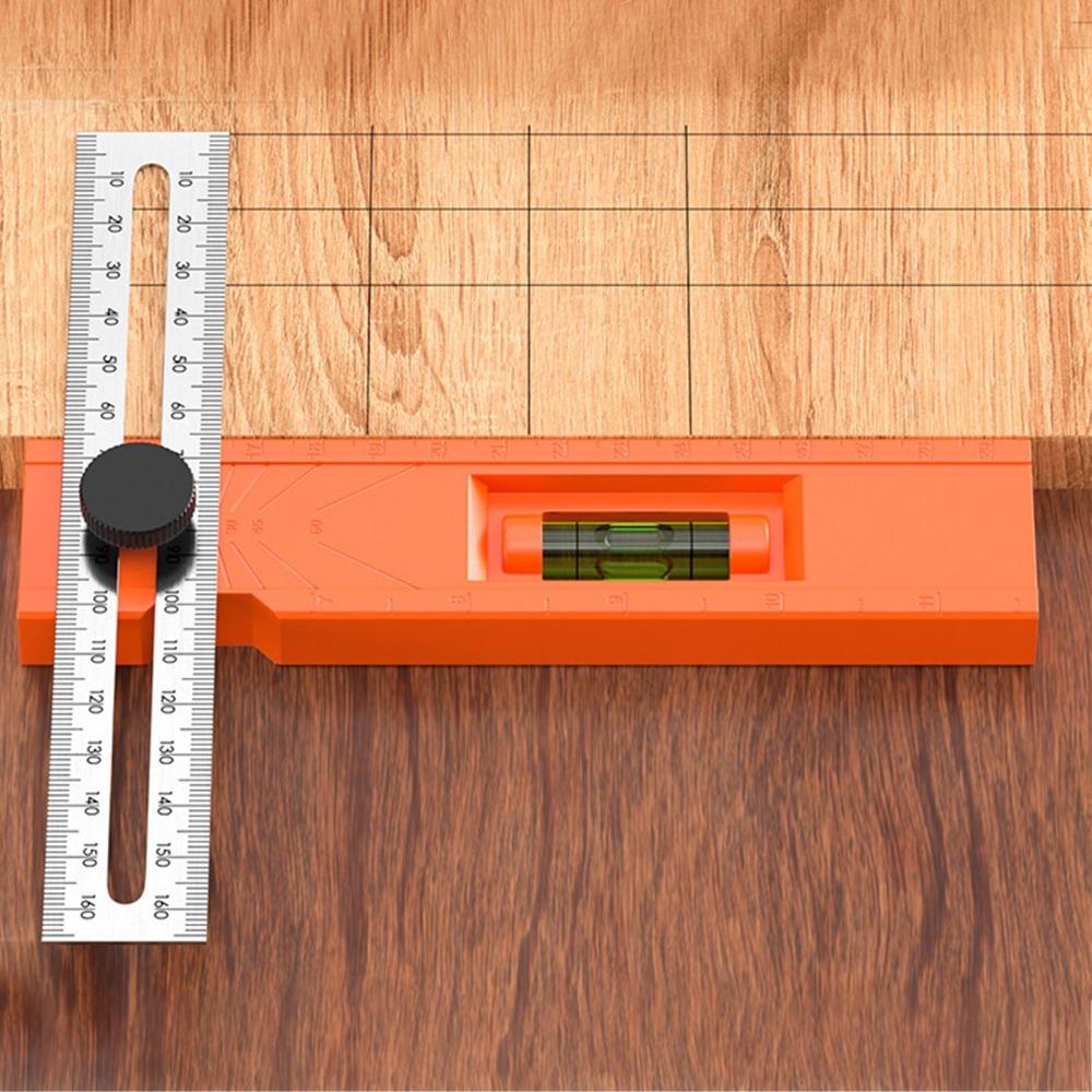 Level Gauge Multi-Angle Ruler Rotatable Knob Depth Measuring Gauge  For Woodworking