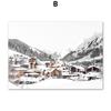 Sheep Deer Squirrel Snow Mountain Bridge Pine Wall Art Canvas Painting Posters And Prints Wall Pictures For Living Room Decor