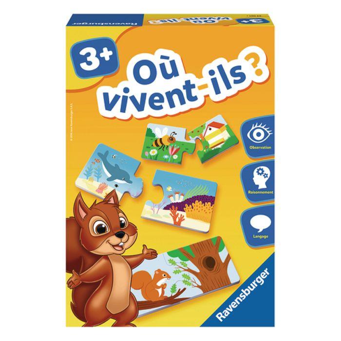Où vivent-ils ? - Jeu éducatif - Découvertes des Animaux - Ravensburger - Dès 3 ans