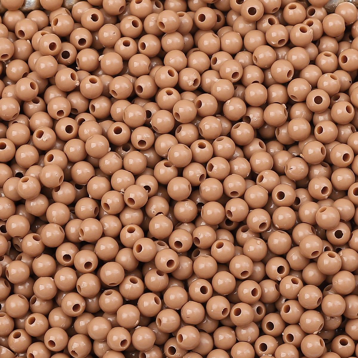 

900 шт. Акриловые бусины Однотонные Круглые Свободные Разделительные бусины для Изготовления Ювелирных Изделий DIY Браслеты Ожерелье коричневый