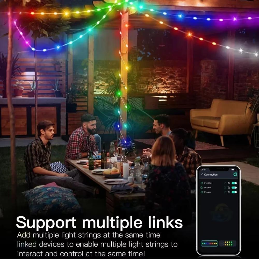 20M RGBIC LED String WS2812B Bluetooth USB Music Dream Color Light 5V Christmas Birthday Party Garland Decor Fairy Lights Home