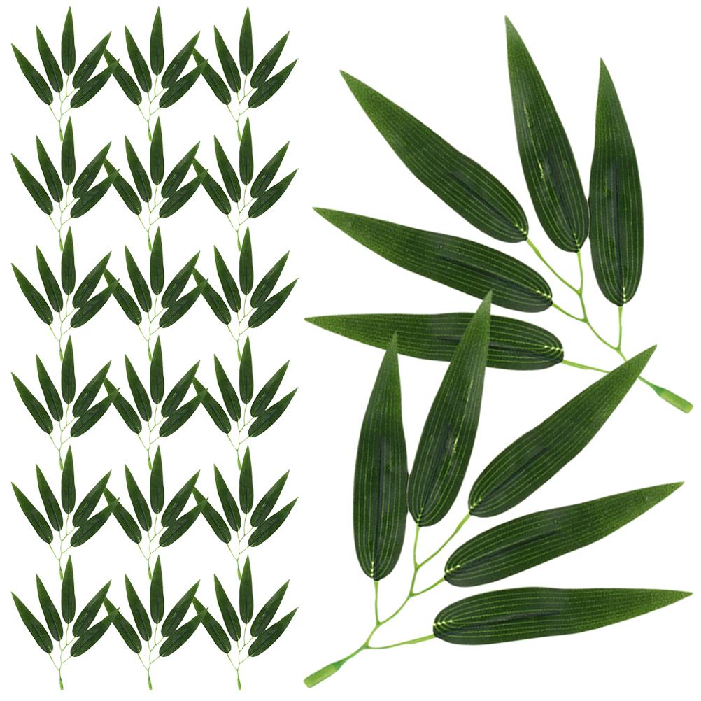 30 Pcs Bamboo Leaf Decoration Decorative Leaves Fake Realistic Faux Ornaments Artificial Decors Stems Room Plant Lifelike