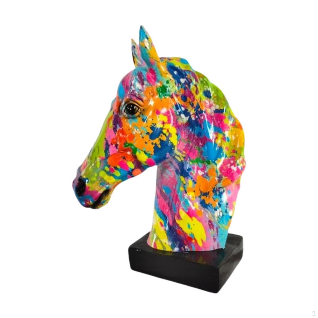 Equine Head Sculpture Home Accent Resin Figure for Living Space Office Decor