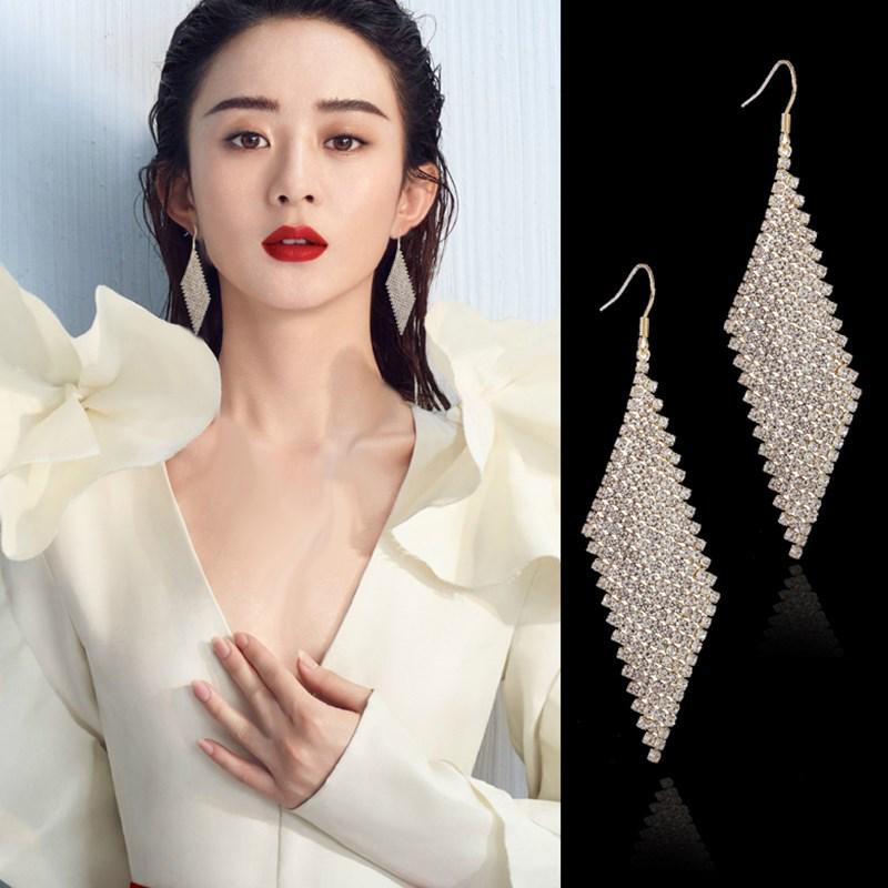 S925 Silbernadel Luxus Diamant Quastenohrringe - Elegant, Lang Europäischer & Amerikanischer Stil für Damen