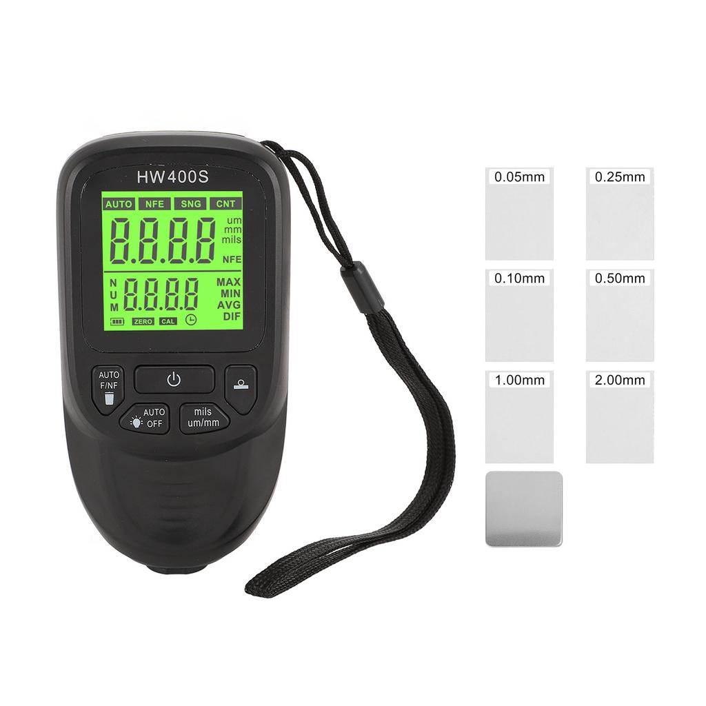 Professional Coating Thickness Gauge High Accuracy 3 Units Paint Mil Thickness Meter Gauge Black