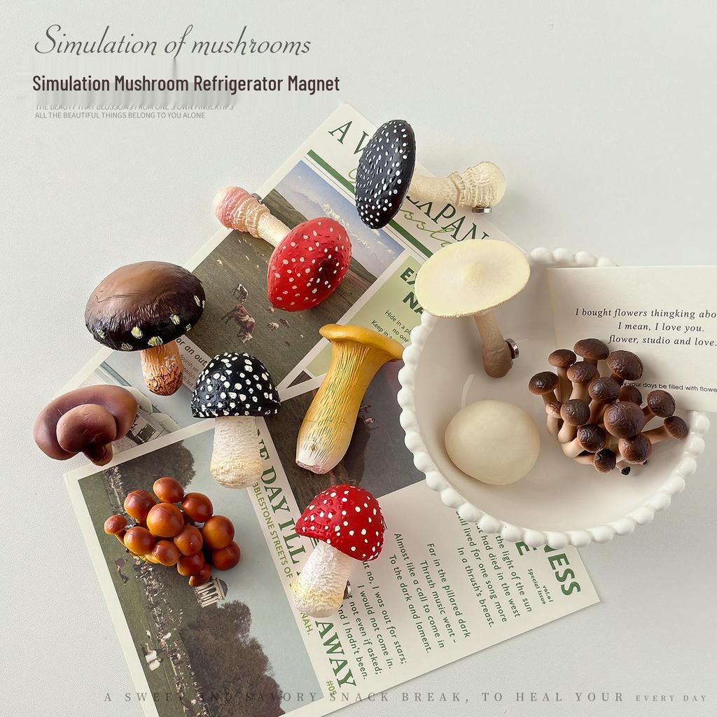3D Yunnan Wild Mushroom Refrigerator Magnet - Creative Strong Magnetic Suction Message Sticker Decoration