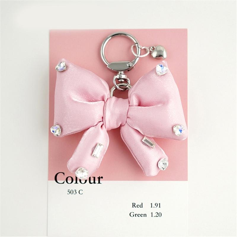 Elegant Butterfly Bowknot Keychain with Sparkling Rhinestones Detail Sturdy Alloy Construction Pendant Trendy Women