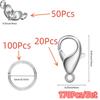 170Pcs/Set Lobster Clasp Jump Rings For Bracelet Necklace Chains DIY Jewelry Making Findings Supplies