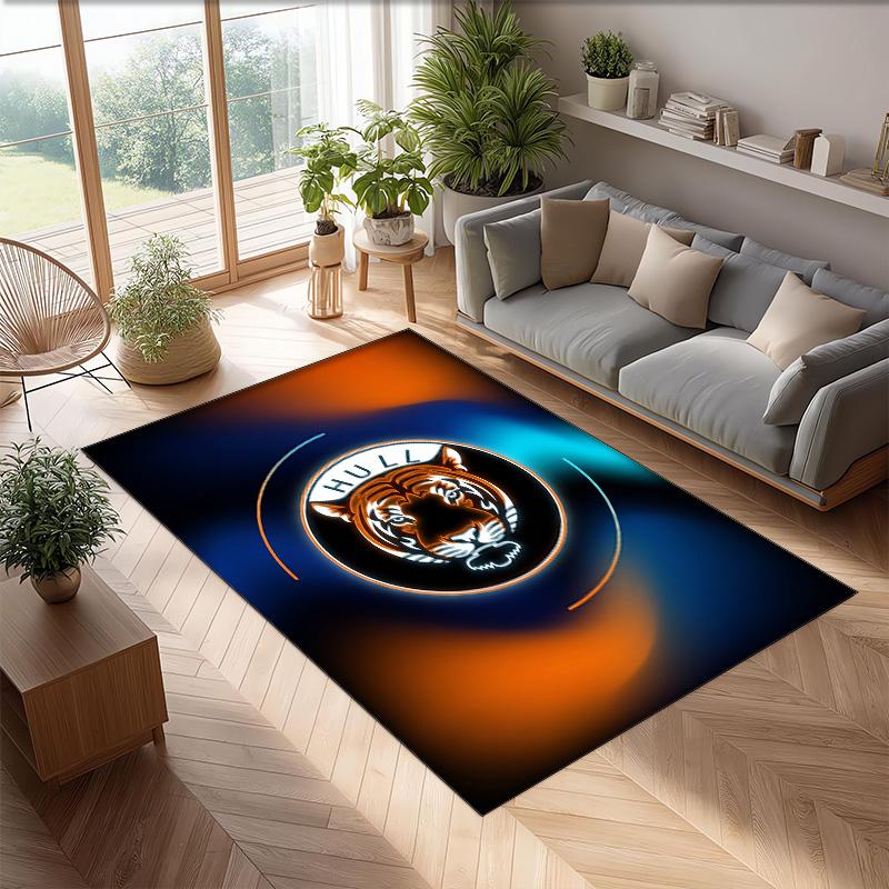 Tappeto in Velluto di Cristallo con Stampa Calcio Hull City, Comodo Assorbente d'Acqua Antiscivolo Tappeto per Pavimento Interno