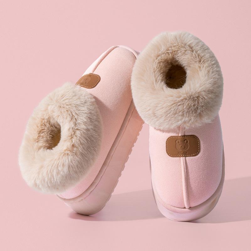 Cotton slippers women's winter indoor wear-resistant soft bottom warm home couple home autumn and winter new cotton slippers men