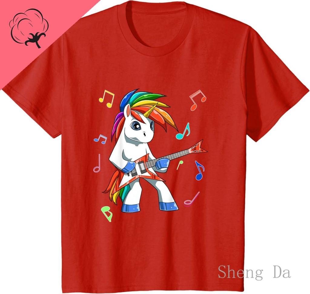 Unicorns Rock Roll Guitar Rockin Music Guitarist Girl Unisex TShirt Unisex New Style OfficialWebsite Pure Cotton TShirts