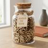 Glass Gift Jar 200 Pcs Pieces Gift Jar Wooden Cutout Letter for Office Desk Home Decor