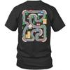 Aufdruck auf der Rückseite Vater Spielmatte Rennbahn Papa Unisex T-Shirt Geschenk