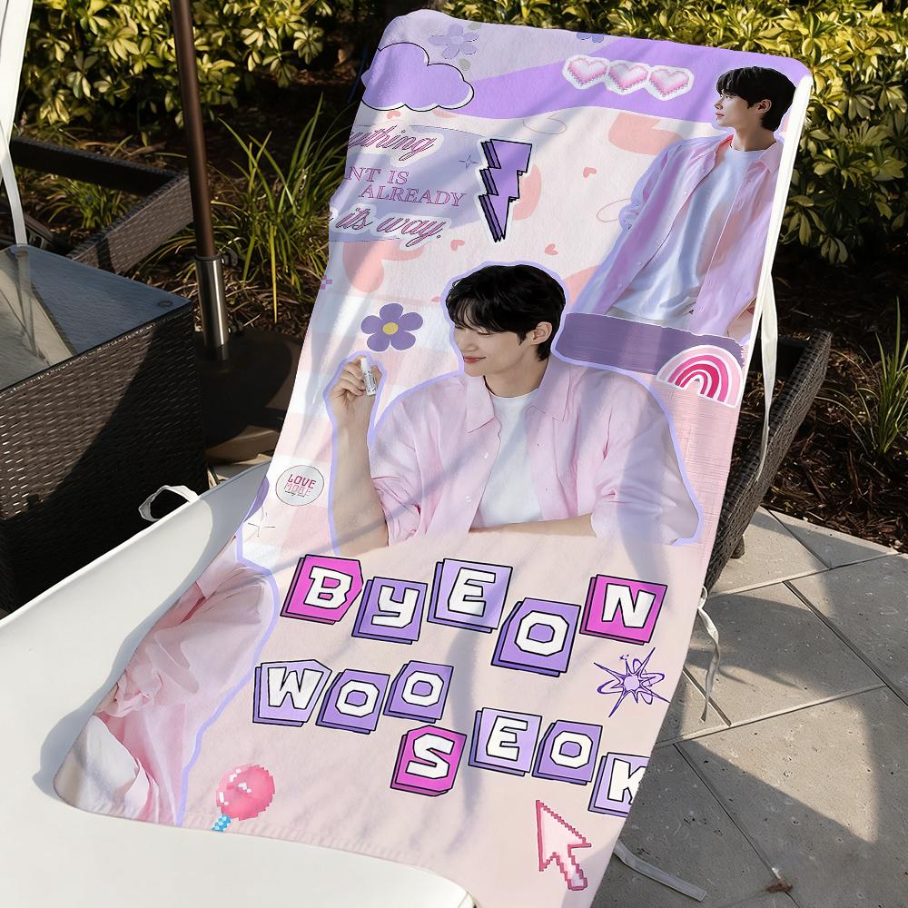 Popular Actors B-Byeon Woo Seok Towel Soft Pool Gift For Travel Gym Shower Camping Quick Dry Sports Large Beach Towels