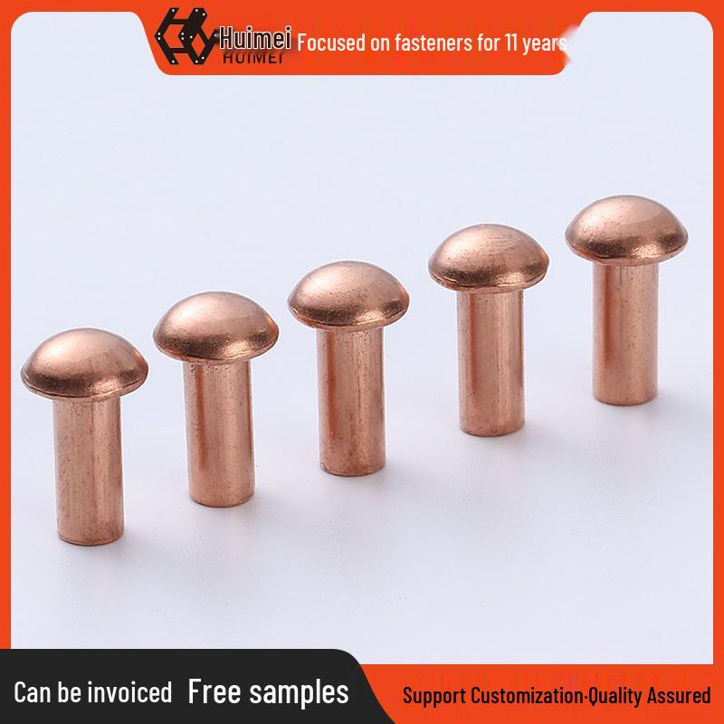 GB867 Semi-Round Head Purple Copper Rivets - National Standard Solid Copper Nails, Round Head, Ample Stock.