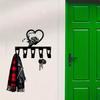 Modern Iron Wall Mount with 5 Hooks Heart Rose Key Holder Simple Entryway Organizer for Keys and Coat Easy Installation Housewarming Gift