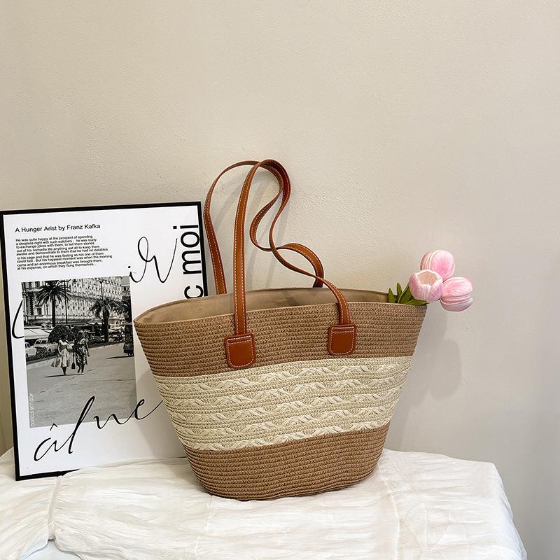 

Соломенная сумка Женская Летняя Новая Пляжная Приморская Для Отдыха На Открытом Воздухе Большая Вместимость На Плечо