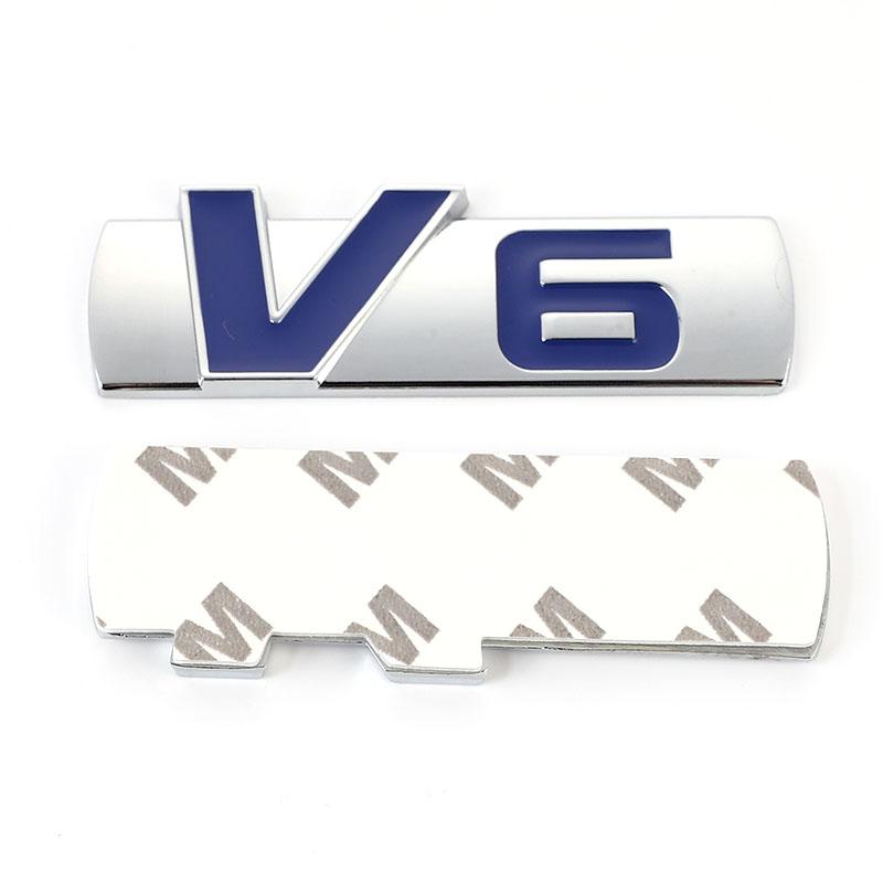 3D Car V6 Logo Sticker Emblem Auto Badge Decal V6 Styling