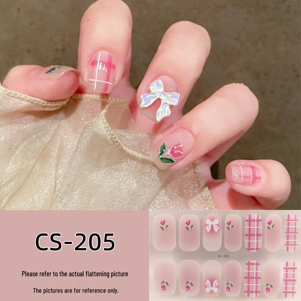 Waterproof Long-Lasting No-Bake 3D Gel Nail Stickers - Removable & Wearable Full-Cover Nail Polish Patches for Women