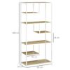 Bookcase 7-Level Storage Shelf Steel Frame Industrial Style 83 X 34 X 180 Cm Oak