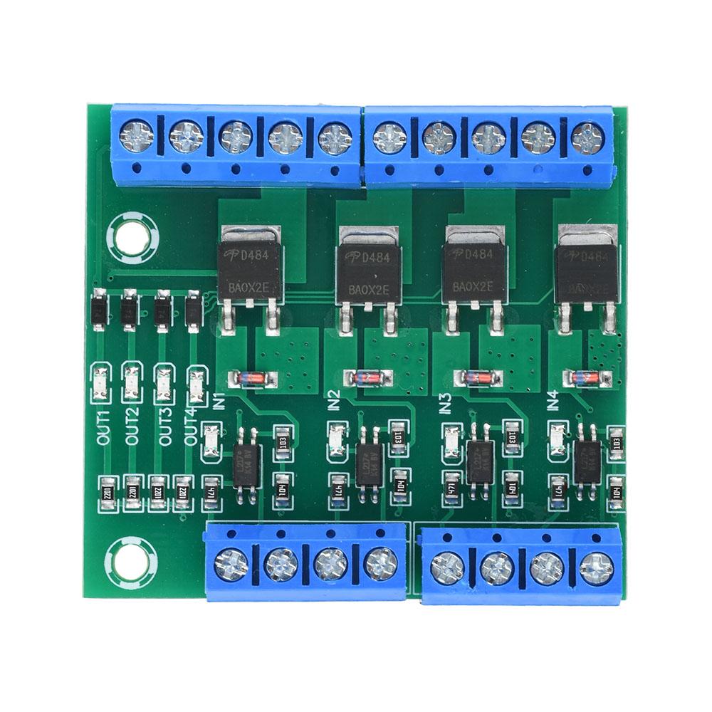 

4-канальний ламповий оптоізольований модуль драйвера, контролер імпульсного тригерного перемикача для світлодіодних стрічок, двигунів, DC 3,7 В~27 В