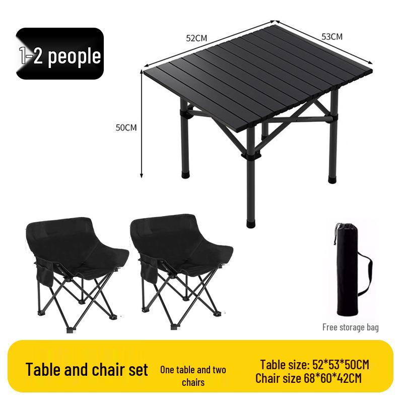 Portable Folding Chair and Table Set for Camping, Fishing, Dining, Street Vendors, Barbecue, and Outdoor Self-Driving Tours.
