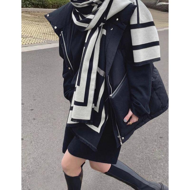 

Preppy Style Women s K-style Loose down Cotton Vest Black XL