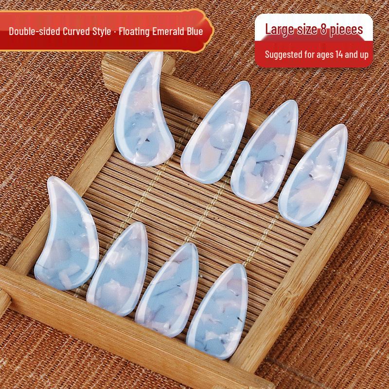 Authentic Tortoiseshell Colored Guzheng Fingernails for Children - Professional Performance Grade, Medium Size
