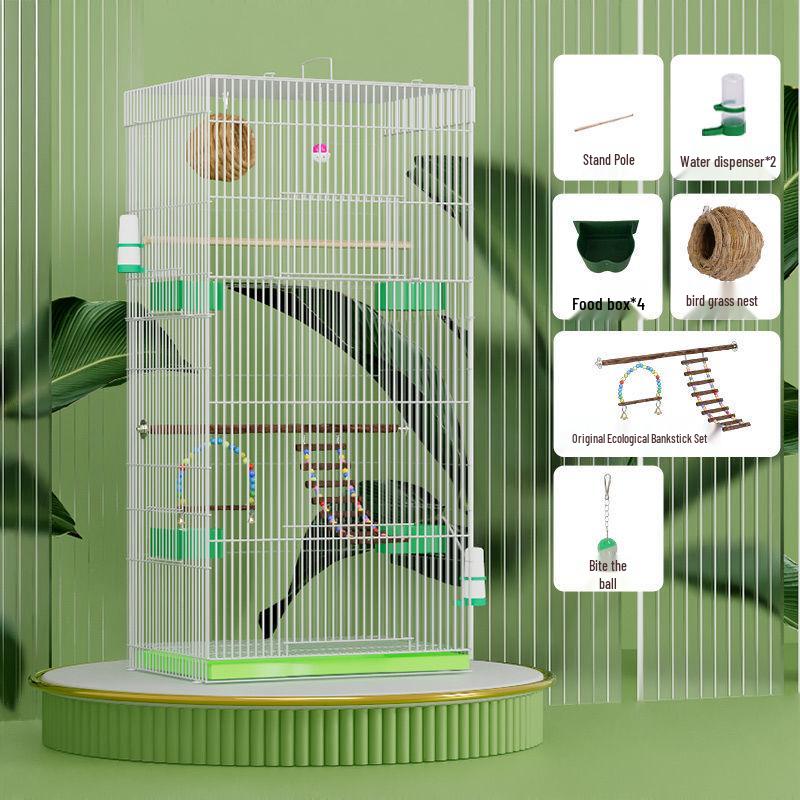 

Розкішна надвелика клітка-вілла для папуг, хвилястих папужок, какариків, нерозлучників, зябликів та майни