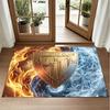 Athletic Bilbao Football Design Crystal Velvet Rug Soft Decorative Mat for Bedroom Entrance
