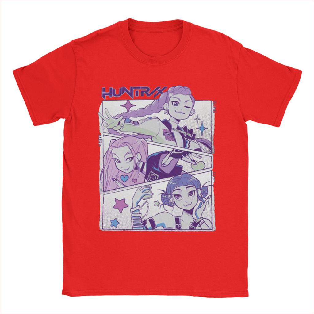K–Pop Demon Hunters huntrix Rumi, Zoey and Mira T-Shirt Short Sleeve Streetwear Tops Summer Cotton Comfortable Plus Size Clothes