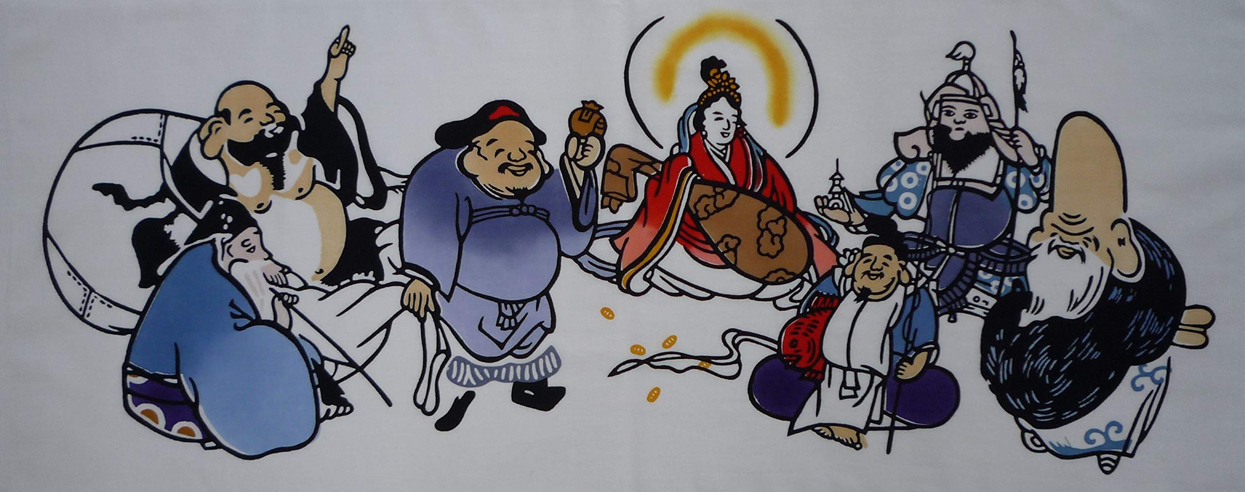 

Todaya Shoten Тэнугуи Семь богов удачи 333 Нива-дзомэ (Полотенце для рук)