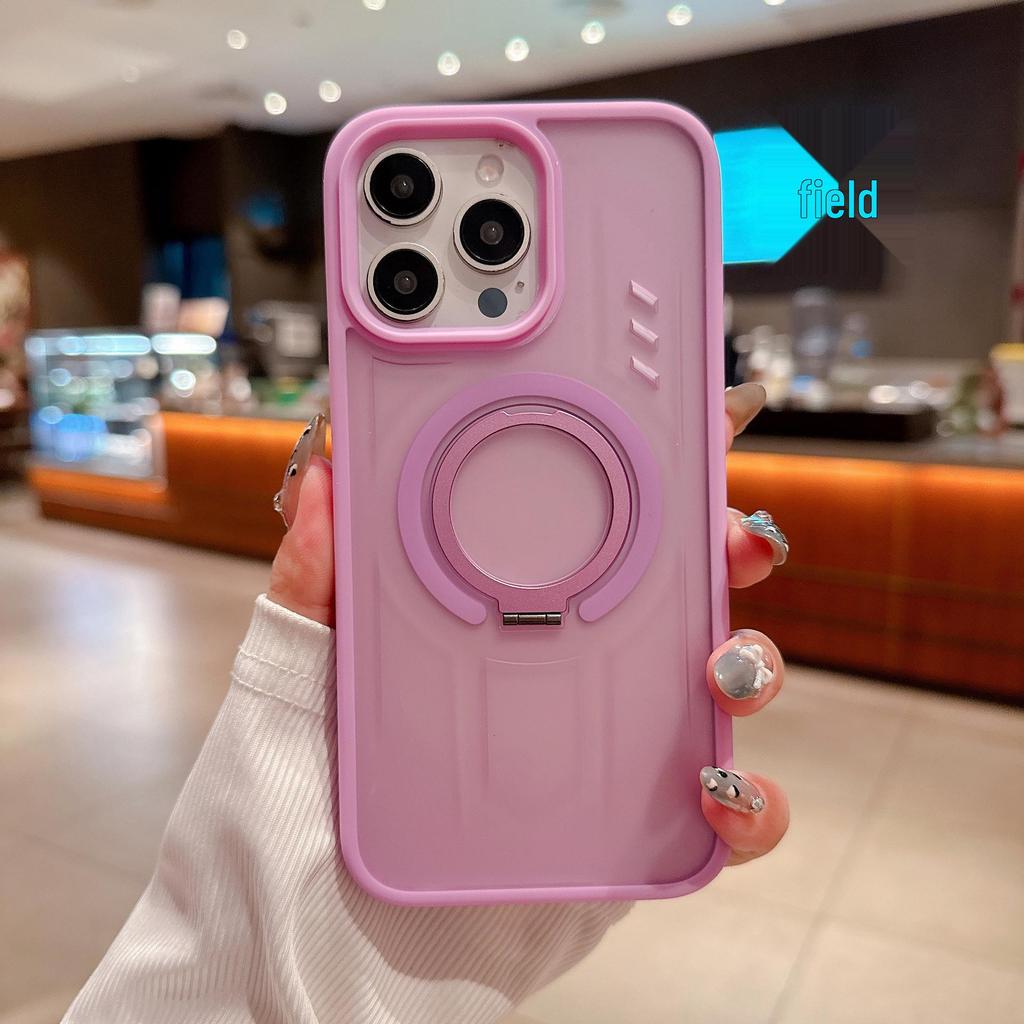 Compatible iPhone 17 PRO MAX Matte Magnetic Phone Case - Skin-feel, Drop-proof, Small Round Bracket.