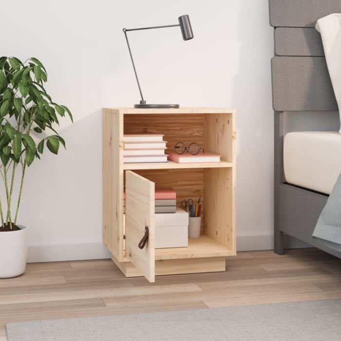 VidaXL Bedside Table 40x34x55 Cm Solid Pine Wood 818315