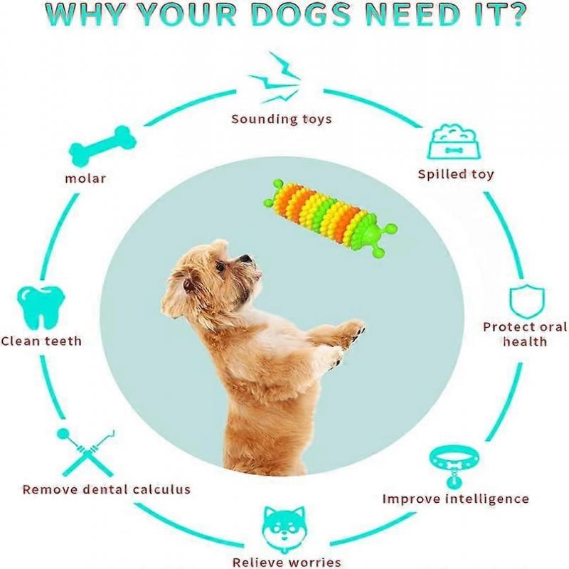 Dog Toy for Aggressive Chewers, Tooth Cleaning Dog Chew Toy for Small To Medium Dogs, Rubber Outdoor Interactive Dental Care Puppy, Green