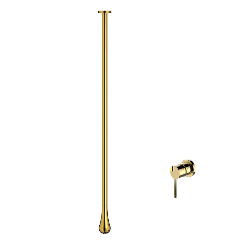 Brush Gold Ceiling Basin Faucet Bathroom Basin & Bathtub Tap Brass Wall Mounted Hot Cold Sink Water Mixer Brush Gold Black