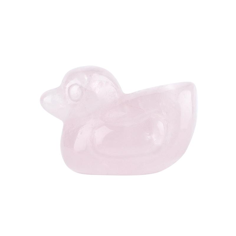 1Pc Natural Stone Hand Carved Mini Duck Figurine 17-20×25-28mm Polished Crystal Little Duck Statue Reiki Healing Mini Desk Terrarium Decor Craft Gift
